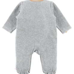 Pyjama chaud Babou & Kendi en velours gris (6 mois)