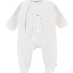 Pyjama chaud en velours Lapin écru (prématuré)