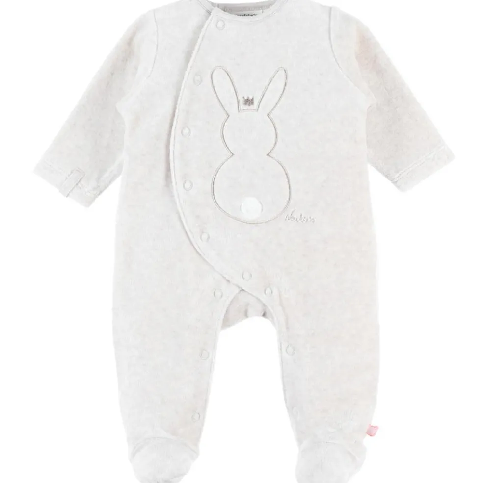 Pyjama chaud en velours Lapin écru (prématuré)