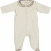 Pyjama coton en interlock beige et col claudine liberty (1 mois)