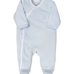 Pyjama croisé en velours bleu Sophie la girafe (naissance)