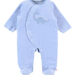 Pyjama en velours dino aqua (dès la naissance)