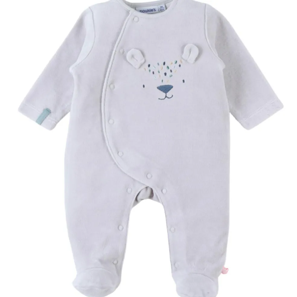 Pyjama en velours gris ours (6 mois)