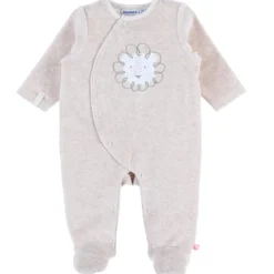 Pyjama en velours lion beige (3 mois)