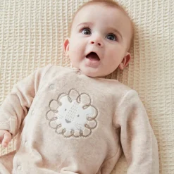 Pyjama en velours lion beige (3 mois)