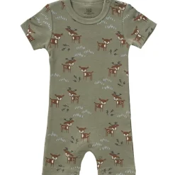 Pyjama léger en coton bio Deer olive (0-3 mois : 50 à 60 cm)