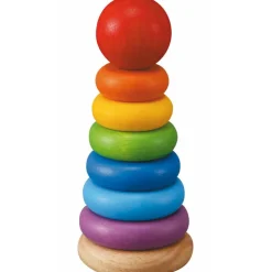 Pyramide en bois anneaux à empiler