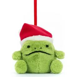 Ricky la grenouille de Noël à suspendre (8 cm)