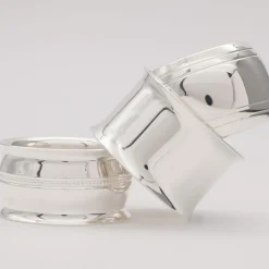 Rond de serviette Contemporaine personnalisable (métal argenté)