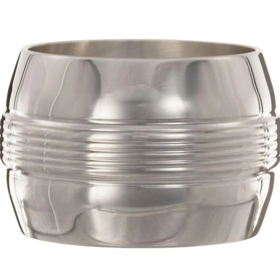 Rond de serviette Filets personnalisable (métal argenté) dans son coffret