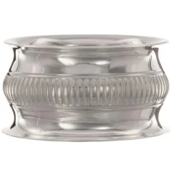 Rond de serviette Godron en métal argenté + coffret (personnalisable)