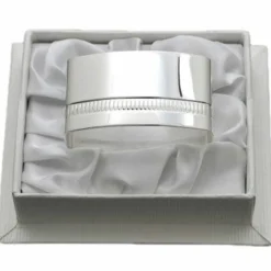 Rond de serviette Lien Godron (métal argenté) dans son coffret