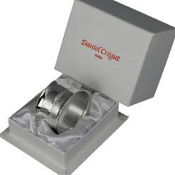 Rond de serviette Marie-Louise en métal argenté + coffret (personnalisable)