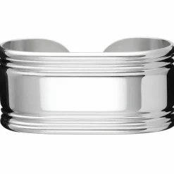 Rond de serviette ouvert Rosine en métal argenté