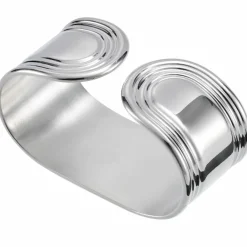 Rond de serviette ouvert Rosine en métal argenté