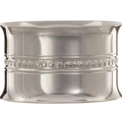 Rond de serviette Perles en métal argenté + coffret (personnalisable)