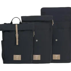 Sac à dos à langer en polyester recyclé Rolltop bleu nuit