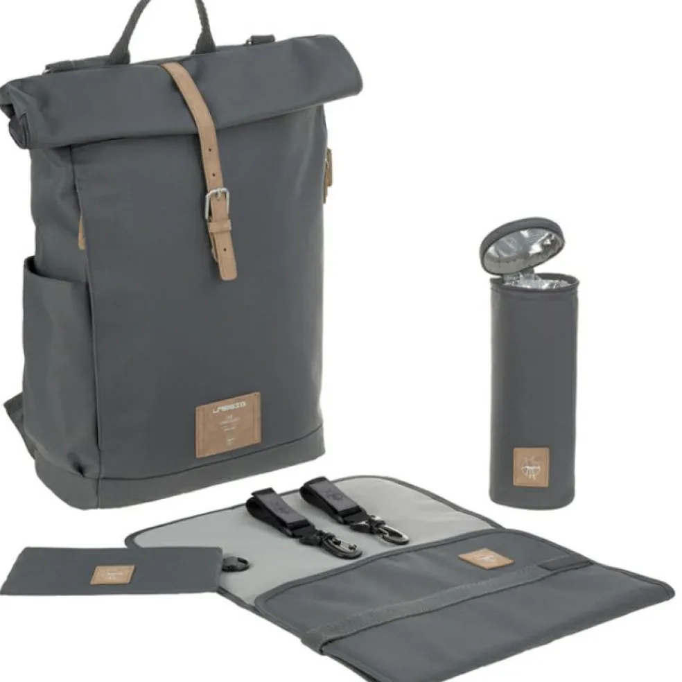 Sac à dos à langer en polyester recyclé Rolltop anthracite