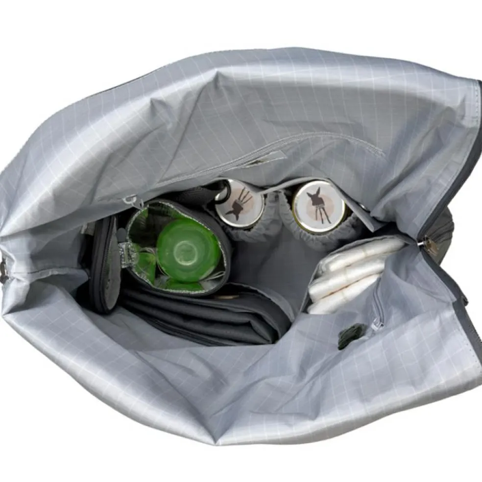 Sac à dos à langer en polyester recyclé Rolltop anthracite