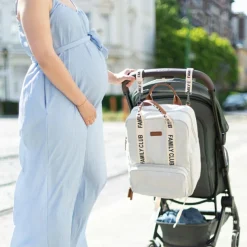 Sac à dos à langer Family club signature blanc cassé