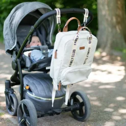 Sac à dos à langer Family club signature blanc cassé
