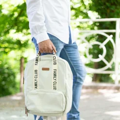 Sac à dos à langer Family club signature blanc cassé