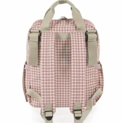 Sac à dos à langer I love Vichy rose