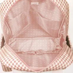 Sac à dos à langer I love Vichy rose