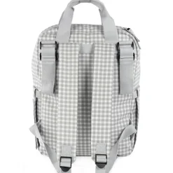 Sac à dos à langer I love vichy gris