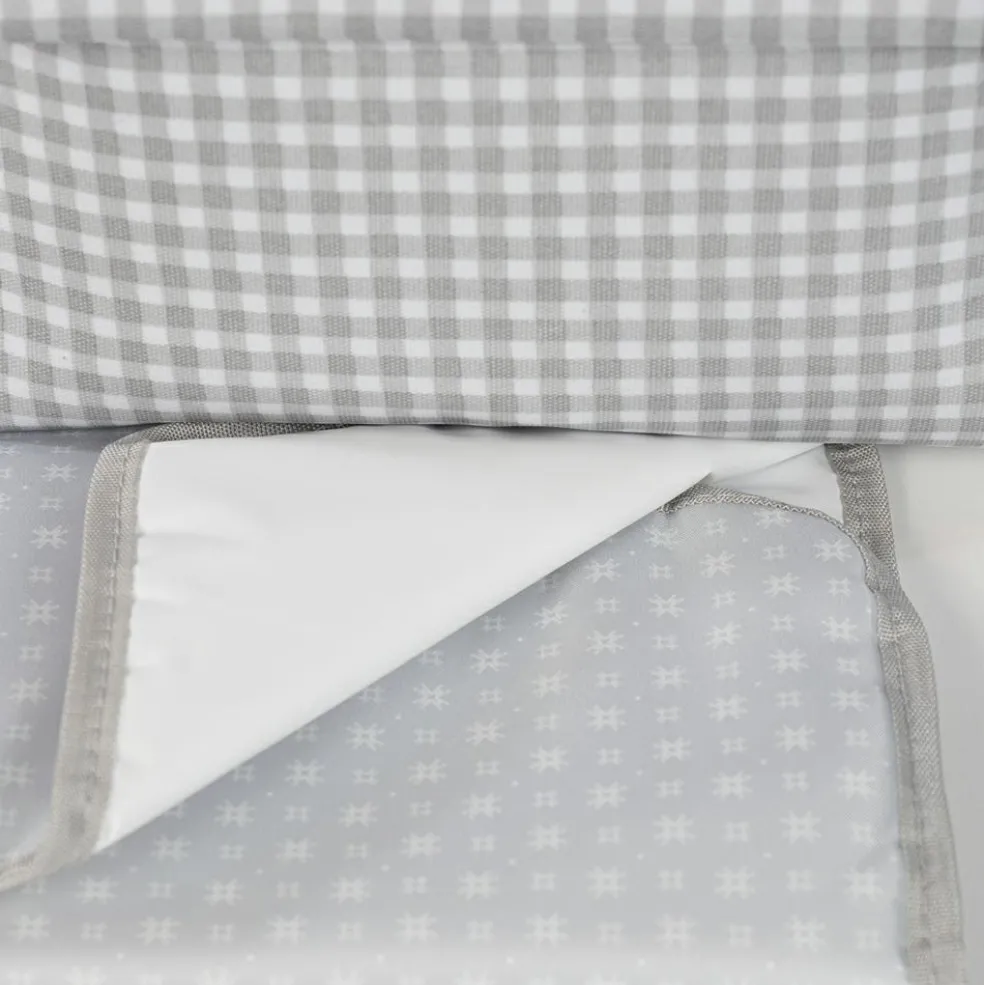 Sac à dos à langer I love vichy gris