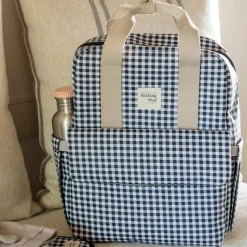 Sac à dos à langer I Love Vichy Noir