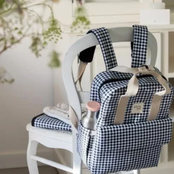 Sac à dos à langer I Love Vichy Noir