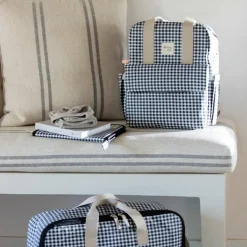 Sac à dos à langer I Love Vichy Noir