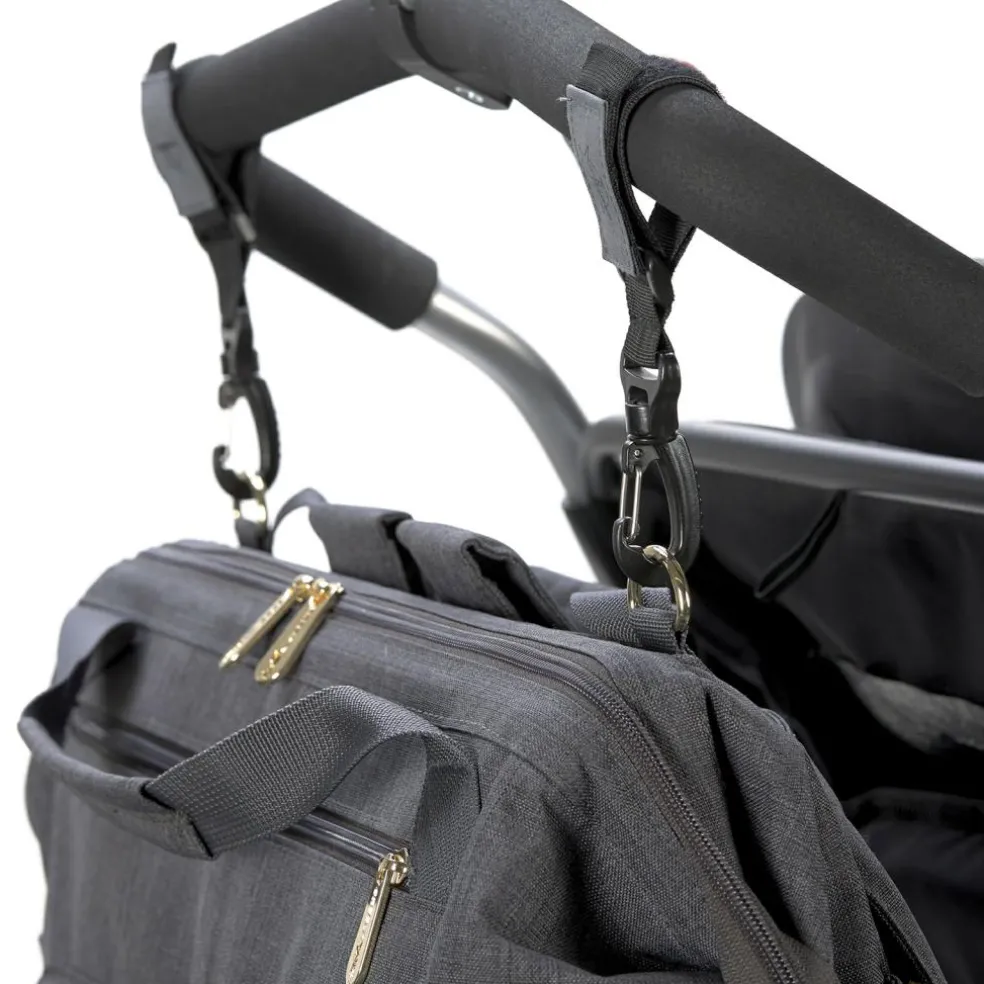 Sac à dos à langer jumeaux Twin Glam Goldie anthracite