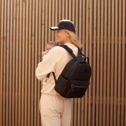 Sac à dos à langer Lola eco quilt noir