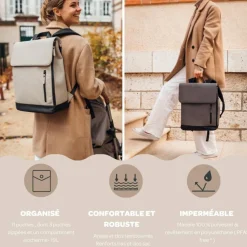 Sac à dos à langer Oslo gris