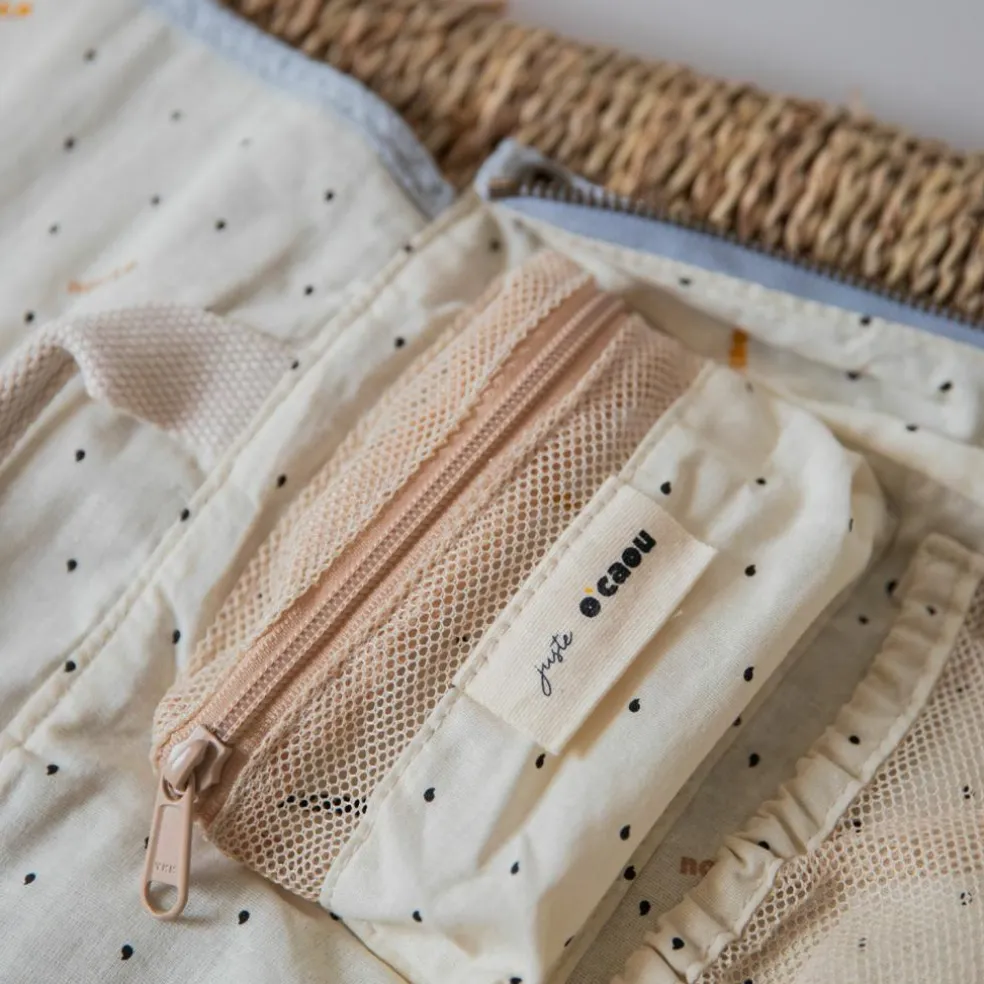 Sac à dos à langer évolutif nid d'abeille Bleu-Gris