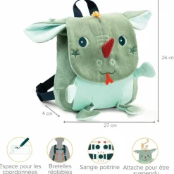 Sac à dos bébé doux Joe le dragon