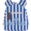Sac à dos bébé My First Bag rayures bleu électrique-bleu clair