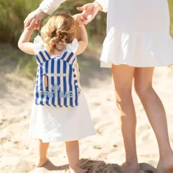 Sac à dos bébé My First Bag rayures bleu électrique-bleu clair