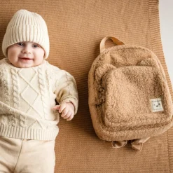 Sac à dos enfant Beary Excited Ours bouclette beige