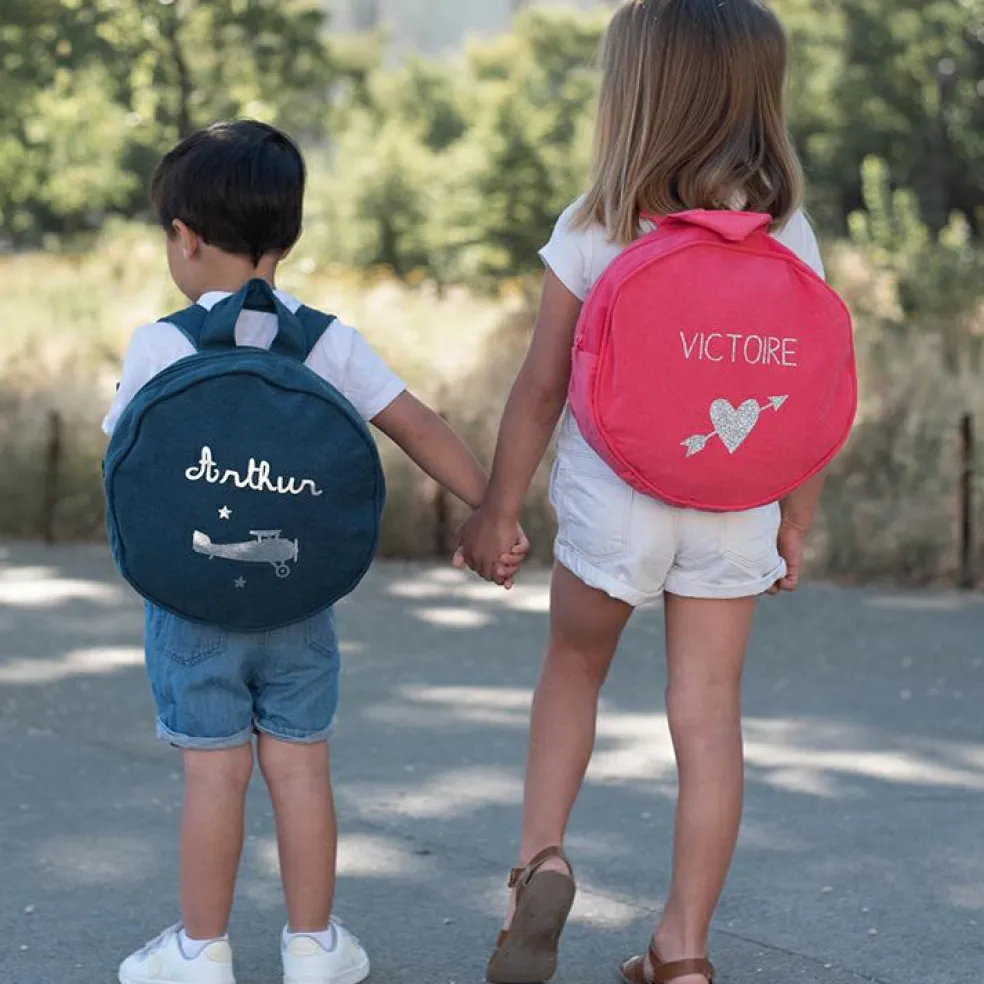 Sac à dos enfant bleu pétrole (personnalisable)