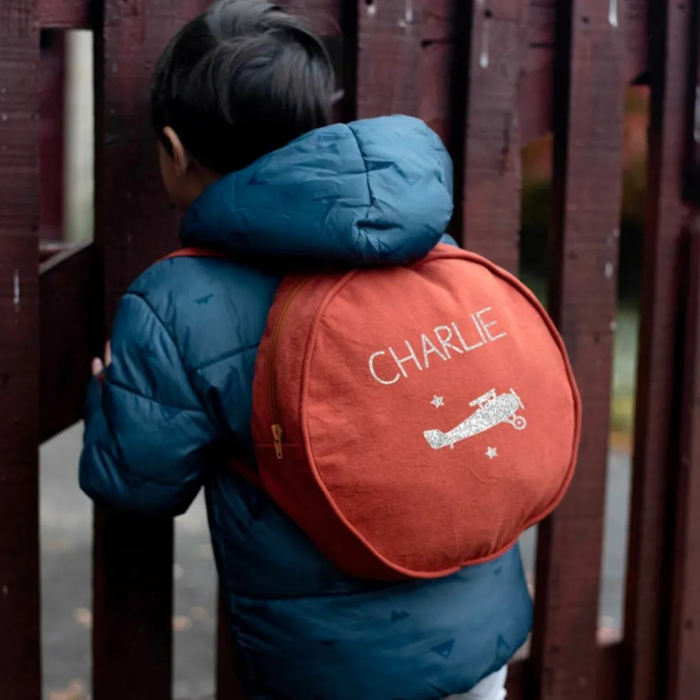Sac à dos enfant terracotta (personnalisable)