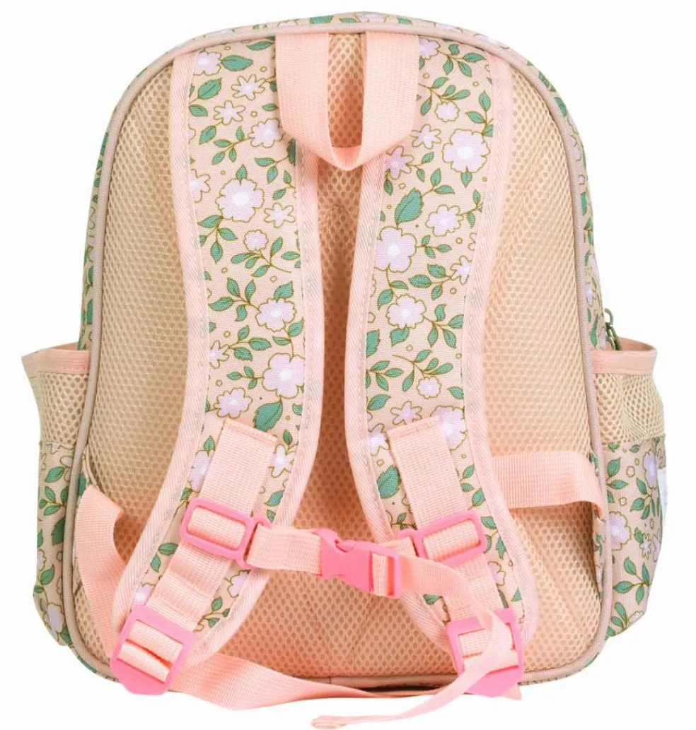 Sac à dos Fleurs rose avec poche isotherme