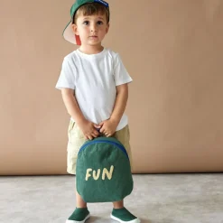 Sac à dos Little Gang velours Fun Ocean green