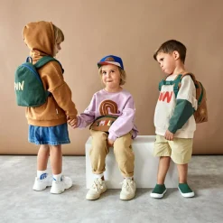 Sac à dos Little Gang velours Fun Ocean green