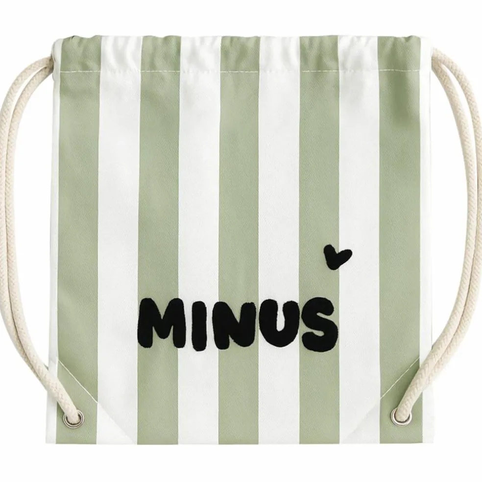 Sac à ficelles enfant rayures vert