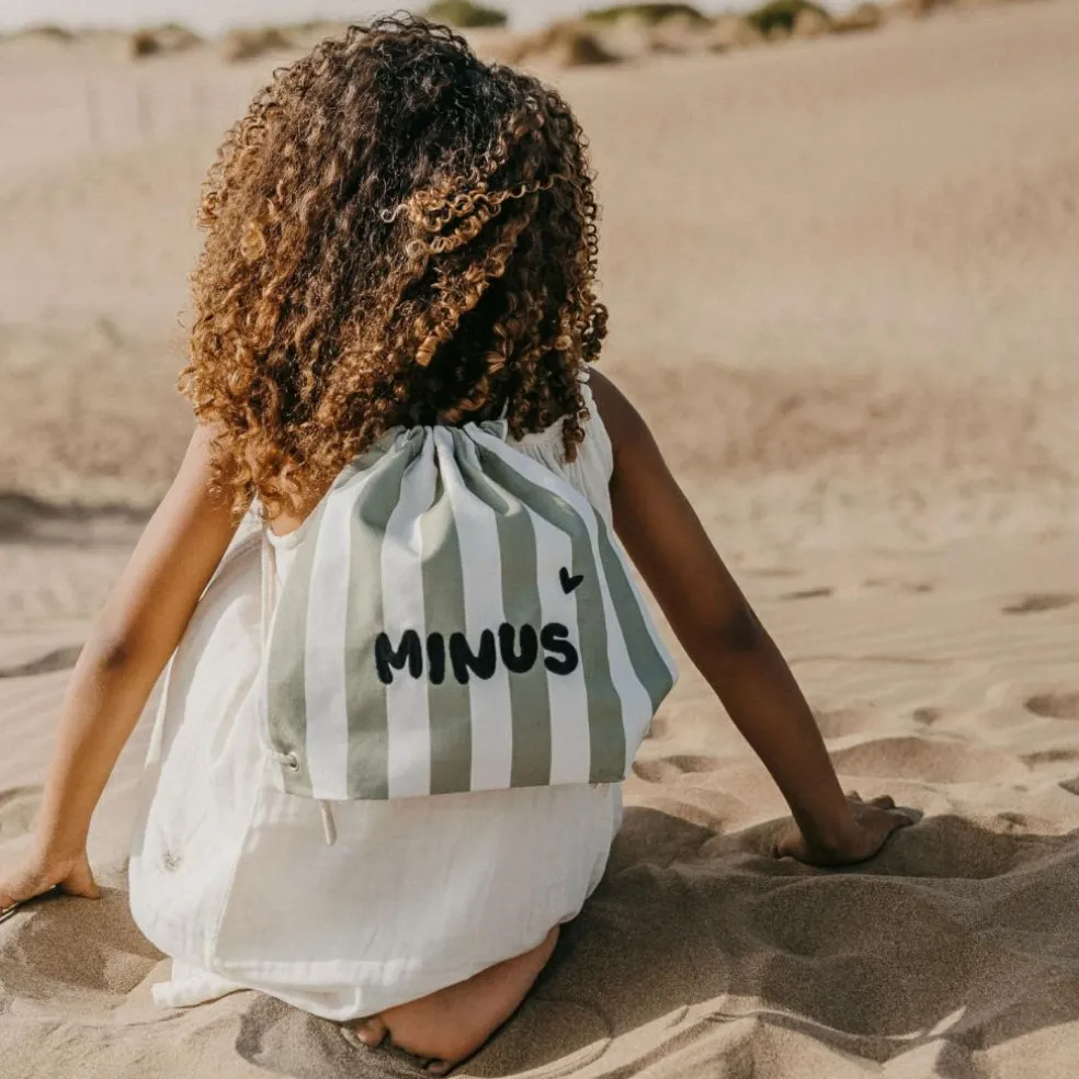 Sac à ficelles enfant rayures vert