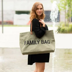 Sac à langer à anses Family bag toile kaki