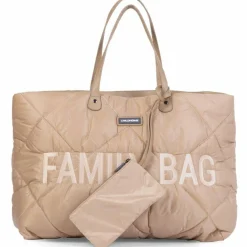 Sac à langer à anses Family bag matelassé beige